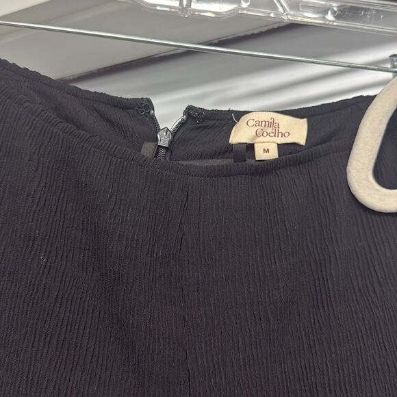 Camila Coelho Flare Pants and Bra SET - Size Medium - Black Tie Strap Top NWOT - Picture 3 of 4